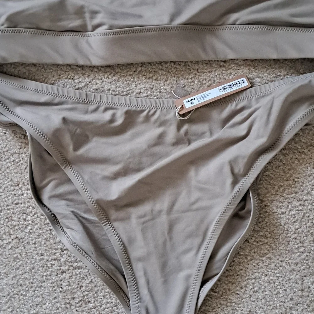 SKIMS Beige Scoop Bikini Top and High-Cut Bottoms